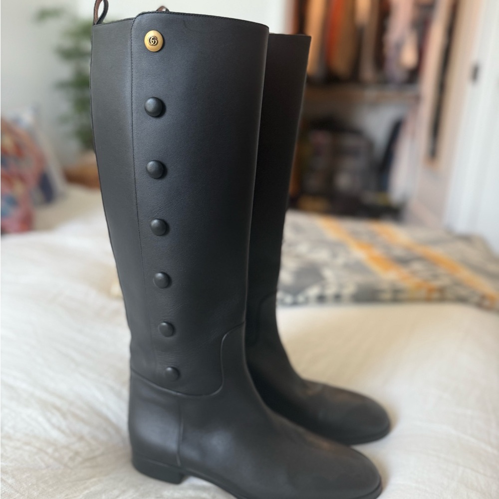 Gucci Leather Riding Boots